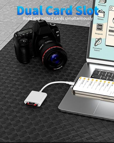 USB C إلى SD Card Reader لـ iPhone 16 15 ، [MFI Certified] Slot One USB Type C to SD Camera Adapter ، Type C Card Card Adapter Camera Viewer for iPhone/iPad/Macbook/Android Maxfast Transfers in Saudi Arabia