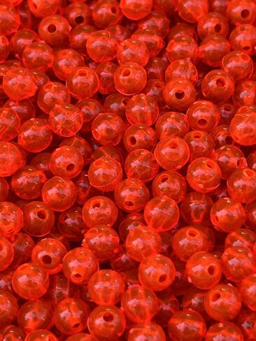 Colored 8mm Round Plastic Fishing Beads 8mm Beads for Fishing Baits & Lures 100-1000 Freshwater & Saltwater Hard Plastic Beads for Fishing Spinner Rigs Made in USA in Saudi Arabia