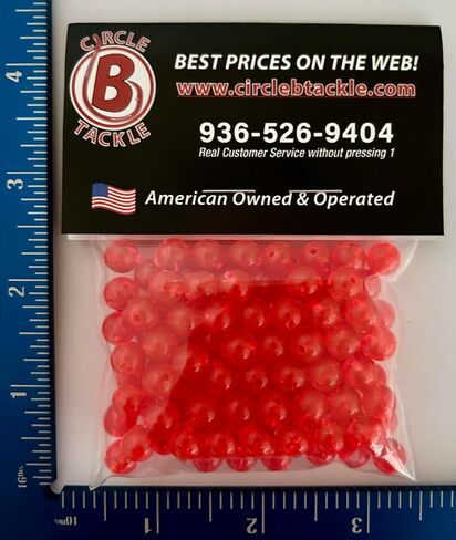 Colored 8mm Round Plastic Fishing Beads 8mm Beads for Fishing Baits & Lures 100-1000 Freshwater & Saltwater Hard Plastic Beads for Fishing Spinner Rigs Made in USA in Saudi Arabia
