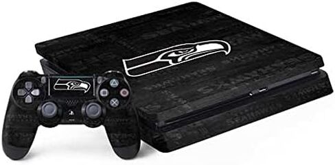 Skinit Decal Gaming Skin Compatible with PS4 Slim Bundle - Officially Licensed NFL Seattle Seahawks Double Vision Design in Kuwait