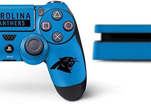 Skinit Decal Gaming Skin Compatible with PS4 Slim Bundle - Officially Licensed NFL Carolina Panthers Design in Kuwait