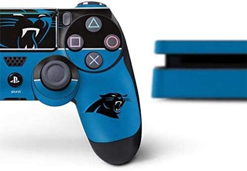 Skinit Decal Gaming Skin Compatible with PS4 Slim Bundle - Officially Licensed NFL Carolina Panthers Design in Kuwait