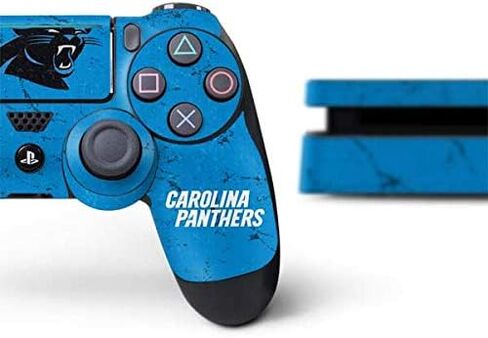 Skinit Decal Gaming Skin Compatible with PS4 Slim Bundle - Officially Licensed NFL Carolina Panthers Design in Kuwait