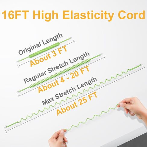 UVITAL 1 Pack 25ft White Extra Phone Handset Cord (طول ملفوف 3 أقدام) ، سلك الهاتف للخط الأرضي ، RJ9 الحبال الهاتفية للهواتف الأرضية in Kuwait