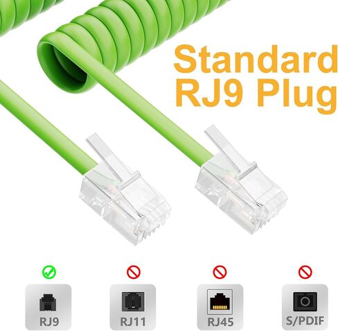 UVITAL 1 Pack 25ft White Extra Phone Handset Cord (طول ملفوف 3 أقدام) ، سلك الهاتف للخط الأرضي ، RJ9 الحبال الهاتفية للهواتف الأرضية in Kuwait
