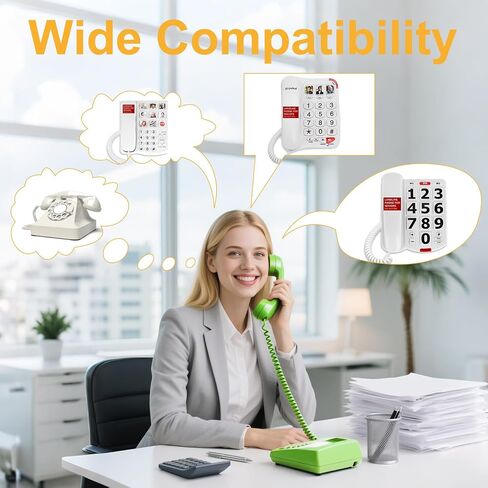 UVITAL 1 Pack 25ft White Extra Phone Handset Cord (طول ملفوف 3 أقدام) ، سلك الهاتف للخط الأرضي ، RJ9 الحبال الهاتفية للهواتف الأرضية in Kuwait