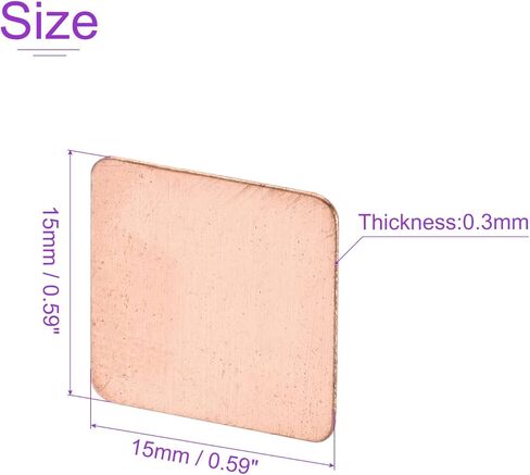 DMiotech 5 حزمة 15 × 15 × 0.4 مم مجموعة وسادة نحاسية حرارية IC رقائق غرفة تبريد تبريد الرقائق لتبريد الكمبيوتر المحمول in Kuwait
