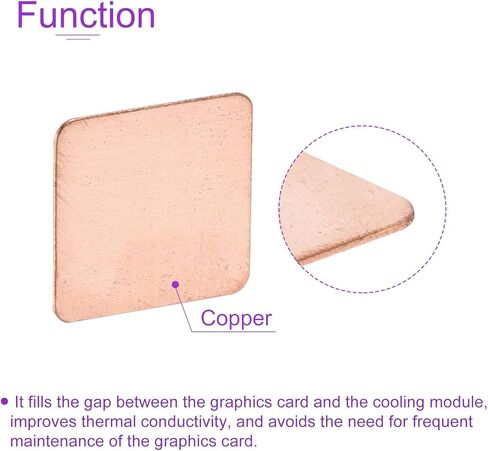 DMiotech 5 حزمة 15 × 15 × 0.4 مم مجموعة وسادة نحاسية حرارية IC رقائق غرفة تبريد تبريد الرقائق لتبريد الكمبيوتر المحمول in Kuwait