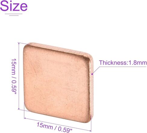 DMiotech 5 حزمة 15 × 15 × 0.4 مم مجموعة وسادة نحاسية حرارية IC رقائق غرفة تبريد تبريد الرقائق لتبريد الكمبيوتر المحمول in Kuwait