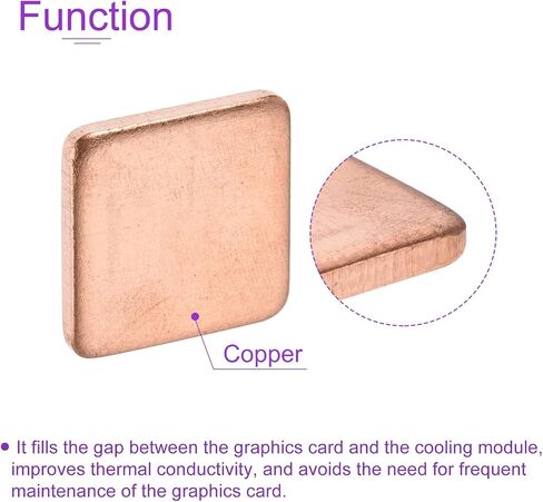 DMiotech 5 حزمة 15 × 15 × 0.4 مم مجموعة وسادة نحاسية حرارية IC رقائق غرفة تبريد تبريد الرقائق لتبريد الكمبيوتر المحمول in Kuwait