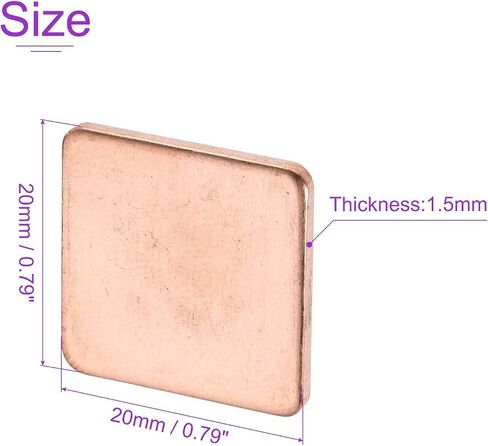DMiotech 5 حزمة 15 × 15 × 0.4 مم مجموعة وسادة نحاسية حرارية IC رقائق غرفة تبريد تبريد الرقائق لتبريد الكمبيوتر المحمول in Kuwait