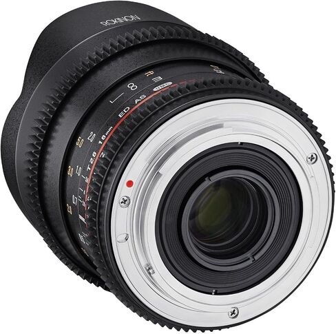 روكينون 16 مم T2.6 عدسة واسعة الزاوية بإطار كامل لكاميرا Canon EF، أسود (FFDS16M-C) in Saudi Arabia