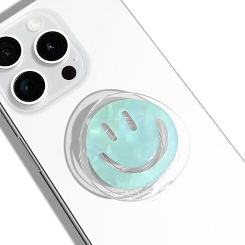 GRIPONG Smiley Face Phone Grip - Fun and Expandable Accessory for Enhanced Smartphone Stability - Smiley Design, Strong Adhesion, Versatile Use (White) in Saudi Arabia