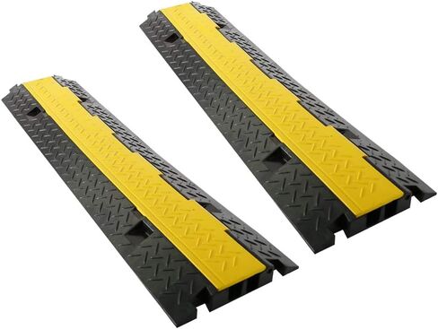 Pyle Durable Cable Ramp Protective Cover - 2,000 lbs Max Heavy Duty Hose & Cable Track Protector w/ Flip-open Top Cover & 2 Channel Groove Design - Cable Concealer for Outdoor & Indoor Use in Kuwait