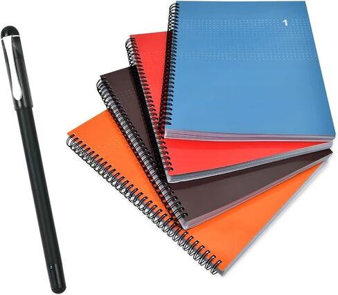 Smart Pen + 4Pack موضوع Notebookset （4Color） ، SmartPen المزامنة في الوقت الفعلي لرقمنة وتخزين ومشاركة الملاحظات الورقية ، استخدم مع تطبيق Ophaya Pro + ، متوافق مع Android و iOS in Saudi Arabia
