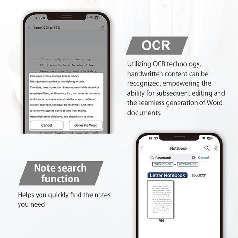 Smart Pen + 4Pack موضوع Notebookset （4Color） ، SmartPen المزامنة في الوقت الفعلي لرقمنة وتخزين ومشاركة الملاحظات الورقية ، استخدم مع تطبيق Ophaya Pro + ، متوافق مع Android و iOS in Saudi Arabia