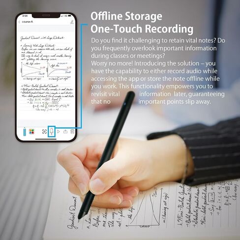 Smart Pen + 4Pack موضوع Notebookset （4Color） ، SmartPen المزامنة في الوقت الفعلي لرقمنة وتخزين ومشاركة الملاحظات الورقية ، استخدم مع تطبيق Ophaya Pro + ، متوافق مع Android و iOS in Saudi Arabia