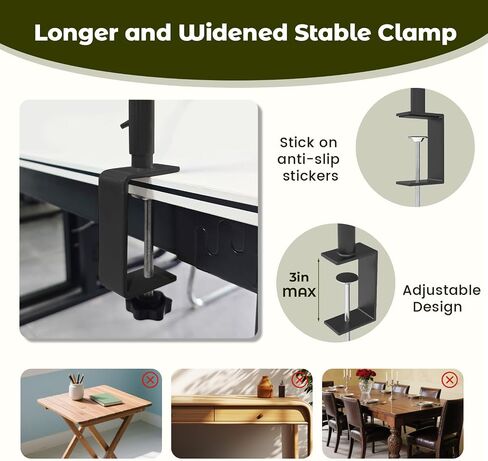 Over The Table Rod Stand with Clamps, Adjustable 46"-100'' Length 29"-55" Height Table Balloon Arch Stand for Wedding Birthday Festival Celebration Decoration, Metal Decorating Rod Hanging, Black in Kuwait