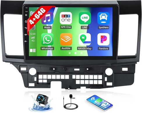 [2+32G] ستيريو سيارة Android 13 لسيارة Mitsubishi Lancer 2008-2017 مع Apple Carplay&Android Auto، راديو سيارة 10.1 بوصة مع رابط مرآة بلوتوث FM/RDS راديو WiFi GPS SWC مزدوج USB+AHD كاميرا احتياطية in Kuwait