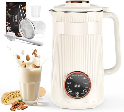 8 in 1 Automatic Nut Milk Maker,35oz Homemade Almond, Oat, Coconut, Plant Based Milks and Non Dairy Beverages, Soy Milk Machine with 10 Blades, 12 Hours Timer/Self-clean/Keep Warm/Boil Water in Saudi Arabia