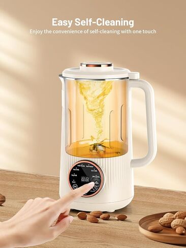 8 in 1 Automatic Nut Milk Maker,35oz Homemade Almond, Oat, Coconut, Plant Based Milks and Non Dairy Beverages, Soy Milk Machine with 10 Blades, 12 Hours Timer/Self-clean/Keep Warm/Boil Water in Saudi Arabia