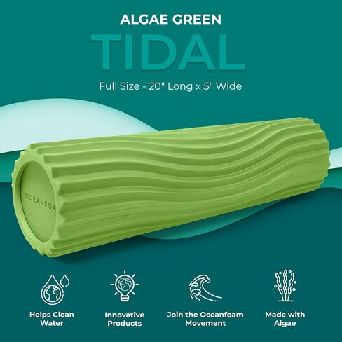 Natural Tidal Roller - Ergonomic Wide Wave Textured Myofascial Back Muscle Massage Foam Roller - Yoga, Athletics, Body Stiffness Stretching Excercises Balance Fitness Trainer - Full Size in Saudi Arabia