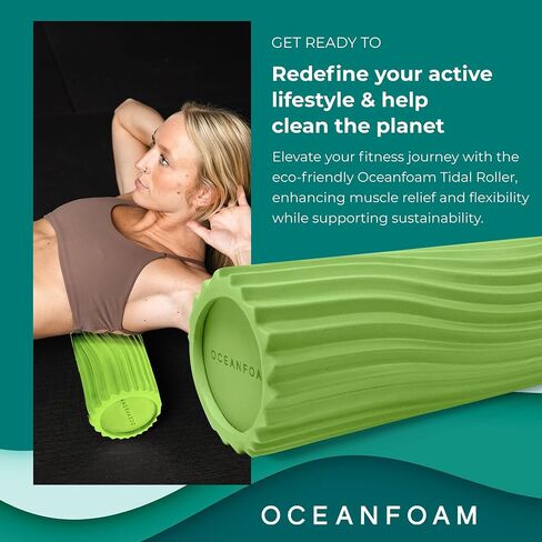 Natural Tidal Roller - Ergonomic Wide Wave Textured Myofascial Back Muscle Massage Foam Roller - Yoga, Athletics, Body Stiffness Stretching Excercises Balance Fitness Trainer - Full Size in Saudi Arabia
