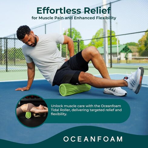 Natural Tidal Roller - Ergonomic Wide Wave Textured Myofascial Back Muscle Massage Foam Roller - Yoga, Athletics, Body Stiffness Stretching Excercises Balance Fitness Trainer - Full Size in Saudi Arabia