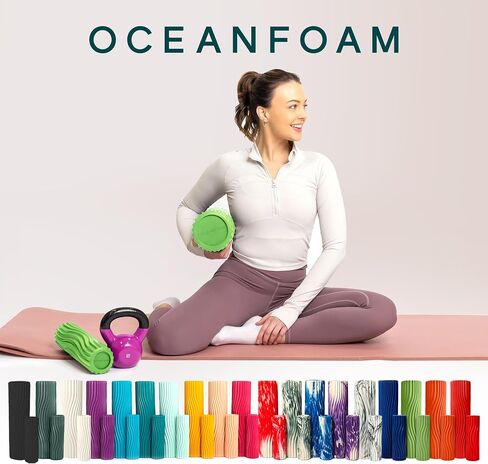 Natural Tidal Roller - Ergonomic Wide Wave Textured Myofascial Back Muscle Massage Foam Roller - Yoga, Athletics, Body Stiffness Stretching Excercises Balance Fitness Trainer - Full Size in Saudi Arabia