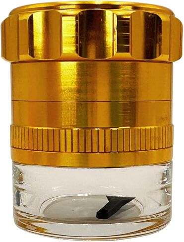 Spice Grinder. 2.5 inch herb grinder with jar attached. Jar offers a larger storage capacity. 3 layer design. Aluminum alloy with glass bottom. (NO Screen Catcher) in Saudi Arabia