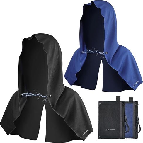 Cooling Hoodie Towel Magnetic Lock Towels for Neck and Face UV Protection, Moisture-Wicking for Camping Gym and Yoga in Saudi Arabia