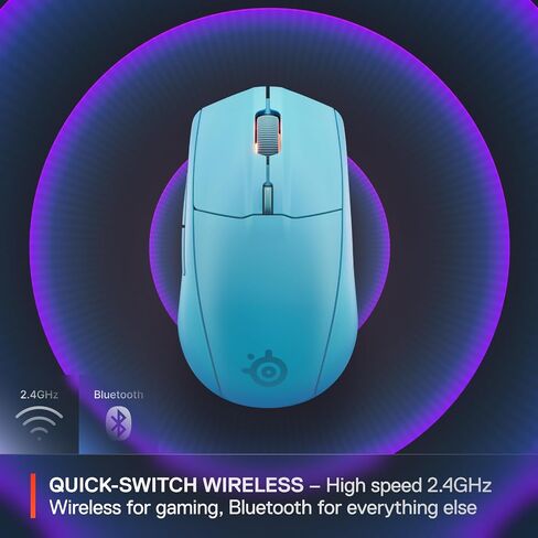 منافس STEELSERIES 3 ماوس ألعاب Gen 2 اللاسلكي-2.4 جيجا هرتز و Bluetooth-18000 نقطة في البوصة استشعار الهواء البصري-60 مليون نقرة متانة-الوزن الخفيف-100 ٪ PTFE قدم-أسود-أسود in Saudi Arabia