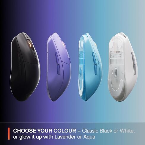 منافس STEELSERIES 3 ماوس ألعاب Gen 2 اللاسلكي-2.4 جيجا هرتز و Bluetooth-18000 نقطة في البوصة استشعار الهواء البصري-60 مليون نقرة متانة-الوزن الخفيف-100 ٪ PTFE قدم-أسود-أسود in Saudi Arabia