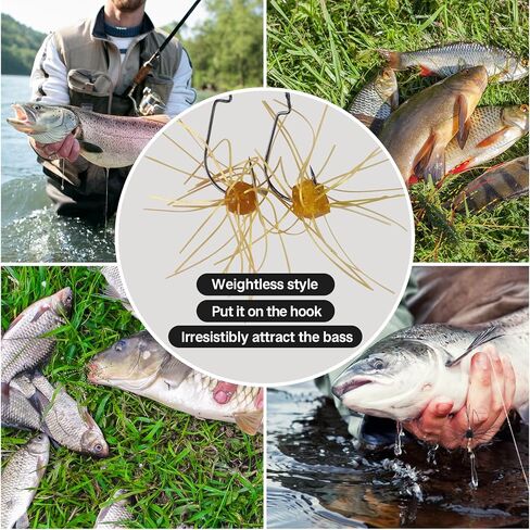 Silicone Soft Dice Fishing Lures with Multiple Tentacles, Handmade Slow Sink Bass Fishing Soft Plastic Baits for Drop Shot, Finesse, Wacky Rig in Saudi Arabia