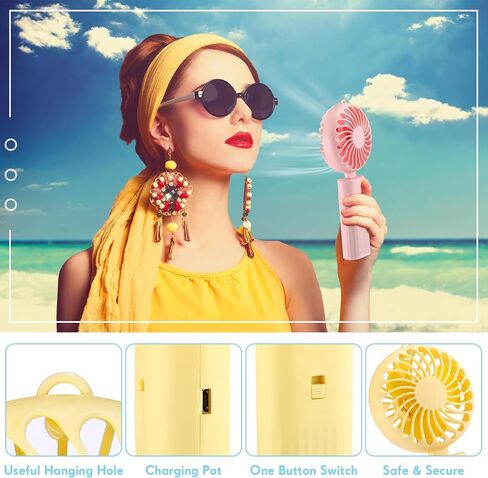 Woanger Mini Handheld Folding Fan Bulk USB Desk Fan Battery Operated Fans with Data Cable Hanging Foldable Desk Fan Small Rechargeable Pocket Fan Portable USB Electric Fan (20 Pcs) in Saudi Arabia
