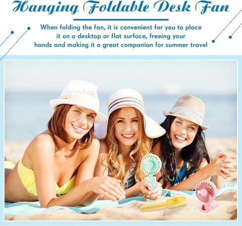Woanger Mini Handheld Folding Fan Bulk USB Desk Fan Battery Operated Fans with Data Cable Hanging Foldable Desk Fan Small Rechargeable Pocket Fan Portable USB Electric Fan (20 Pcs) in Saudi Arabia