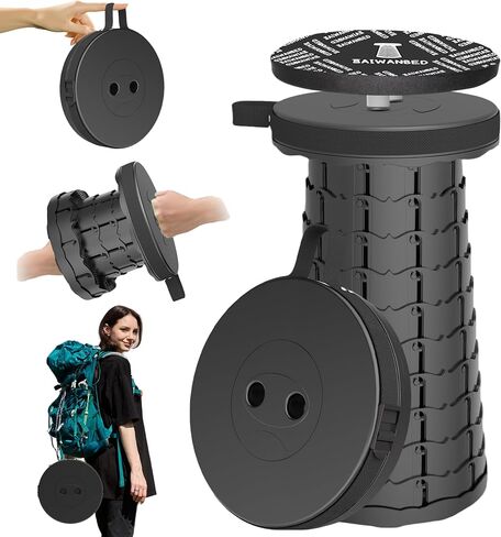 2025 Upgraded Taller 52cm Collapsible Stool with Cushion,Portable Seat,Telescoping Stools,Adujstable Camping Folding Chair for Adults,Maximum Loading 550Ib for Garden Travel Fishing BBQ in Saudi Arabia
