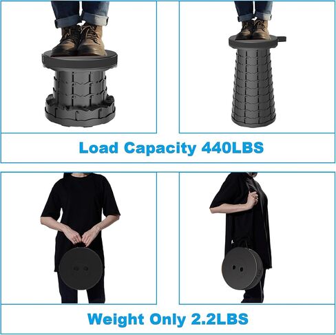 2025 Upgraded Taller 52cm Collapsible Stool with Cushion,Portable Seat,Telescoping Stools,Adujstable Camping Folding Chair for Adults,Maximum Loading 550Ib for Garden Travel Fishing BBQ in Saudi Arabia