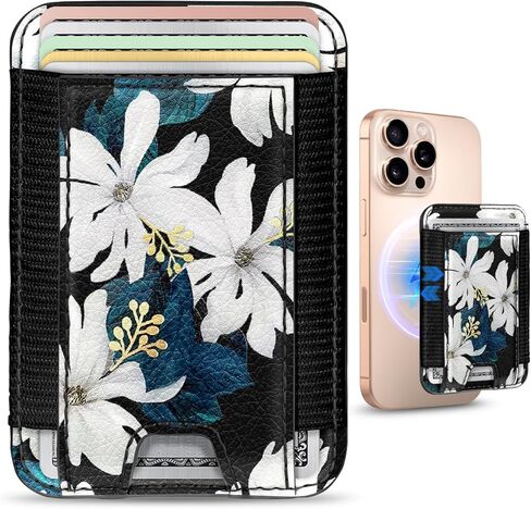 شوروجيت متوافق مع محفظة Magsafe - لنباتات البحر من الجلد المغناطيسي للنساء للبنات لجهاز iPhone 16/15/14/13/12 Series Wallet Crite Aealthetic Card With With Fit 7 Cards in Kuwait