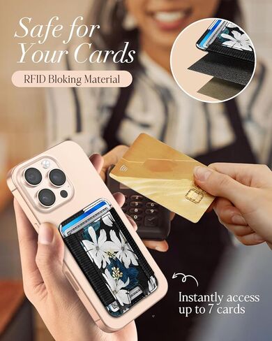 شوروجيت متوافق مع محفظة Magsafe - لنباتات البحر من الجلد المغناطيسي للنساء للبنات لجهاز iPhone 16/15/14/13/12 Series Wallet Crite Aealthetic Card With With Fit 7 Cards in Kuwait