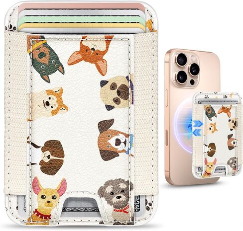 Shorogyt Compatible with Magsafe Wallet - for Magnetic Leather Card Holder Sea Plants for Women Girls for iPhone 16/15/14/13/12 Series Cute Aesthetic Card Wallet with Elastic, Fit 7 Cards in Saudi Arabia