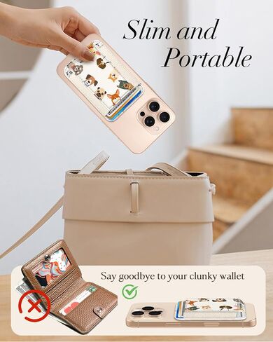 Shorogyt Compatible with Magsafe Wallet - for Magnetic Leather Card Holder Sea Plants for Women Girls for iPhone 16/15/14/13/12 Series Cute Aesthetic Card Wallet with Elastic, Fit 7 Cards in Saudi Arabia