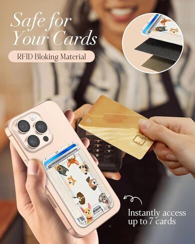 Shorogyt Compatible with Magsafe Wallet - for Magnetic Leather Card Holder Sea Plants for Women Girls for iPhone 16/15/14/13/12 Series Cute Aesthetic Card Wallet with Elastic, Fit 7 Cards in Saudi Arabia