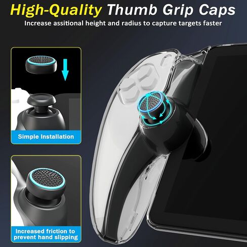 Cooudqs 3 في 1 حزمة الملحقات لبوابة PlayStation.incl.1 PCS PS Portal Case ، 1 PCS HD حامي الشاشة و 2 PCS إبهام قبضة الإبهام للمشغل البوابة PS5 البوابة PS5 in Kuwait