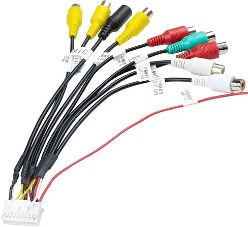 Jayubien ستيريو سيارة أندرويد 20Pin RCA سلك تسخير محول مع 8 أنثى راديو RCA موصل فيديو CVBS AUX SUB MIC التوصيل الجمعية in Saudi Arabia