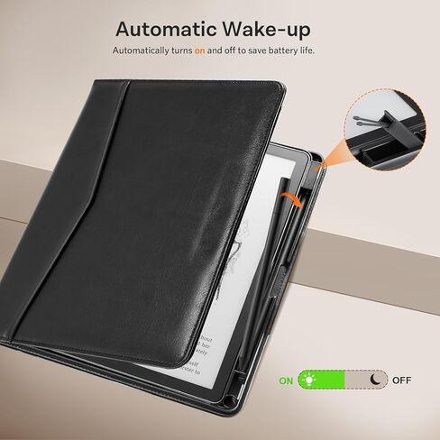 COBAK PREMIUM PU LEATHER CASE لـ Kindle Scribe 10.2 "، Touchpad D10 ، Boox Note Air 6 ، غطاء الورقة مع حامل القلم ، النوم التلقائي/الاستيقاظ ، فتحات البطاقات ومجلدات الملفات للأعمال التجارية ، وليس لبراعة in Kuwait