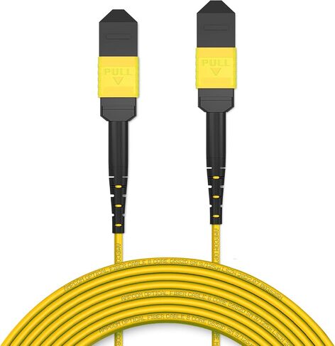 AMPCOM MPO to MPO Trunk Cable 9/125μm Singlemode OS1/OS2(8 Fiber, MPO to MPO Female, Type B, LSZH/Riser, UPC, Yellow) 40m (131ft) in Saudi Arabia