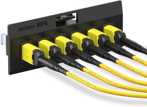 AMPCOM MPO to MPO Trunk Cable 9/125μm Singlemode OS1/OS2(8 Fiber, MPO to MPO Female, Type B, LSZH/Riser, UPC, Yellow) 40m (131ft) in Saudi Arabia