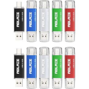 Abblaze Type C Flash Drive 128GB ، Dual USB 3.0+ USB C Drive محرك أقراص فلاش متوافق مع iPhone 16/15 ، هاتف Android الذكي ، الكمبيوتر ، الكمبيوتر اللوحي MAC المحمول