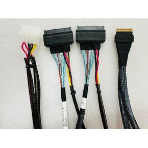 SlimSAS 8X to 2*U.2 NVMe Adapter,SFF-8654 74pin to 2*SFF-8639 68pin Cable with Power, 75CM(Broadcom MPN 05-60005-00)